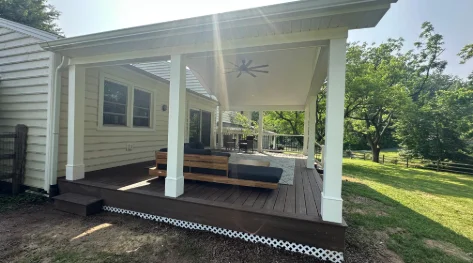 A newly built residential deck in Paoli, PA