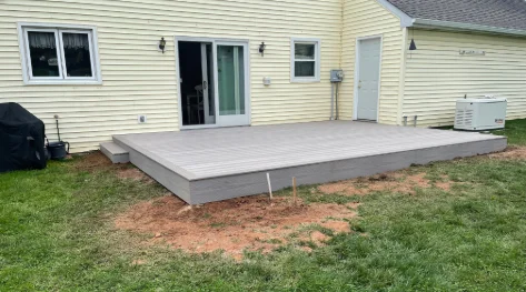 A residential wooden deck in Villanova, PA