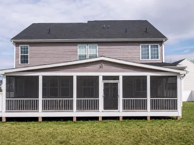 A closeup of a modern screened deck for entertaining and enjoyment in Villanova, PA