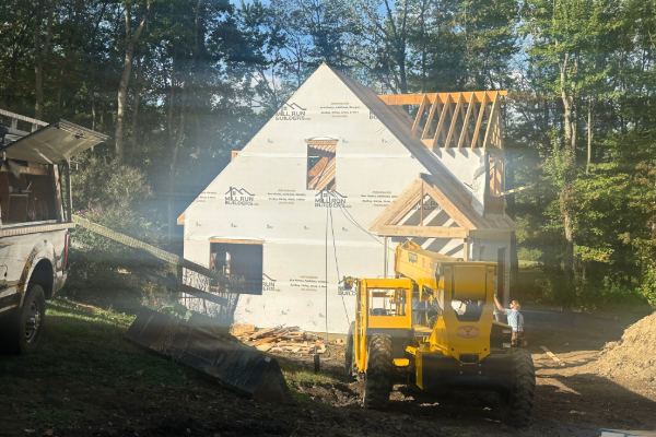 new garage framing is underway in Malvern, PA