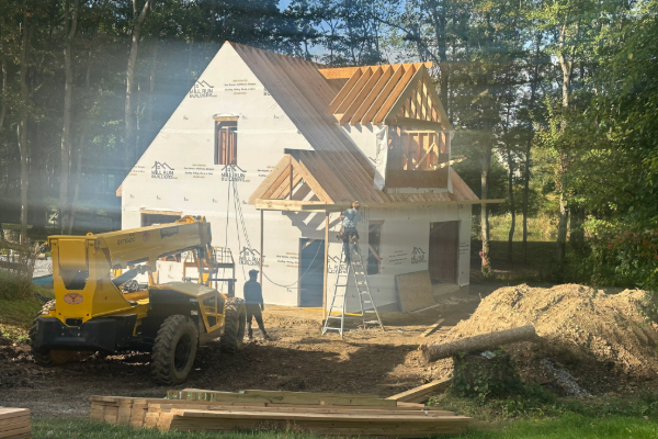 new garage framing is underway in Malvern, PA