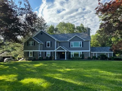 Newly constructed residential roof by Amish American Builder in Bryn Mawr, PA