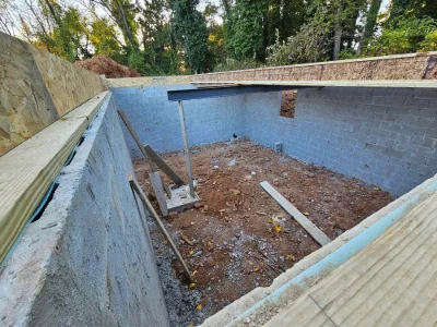 A foundation being built for a new construction home