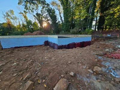 A foundation being built for a new construction home